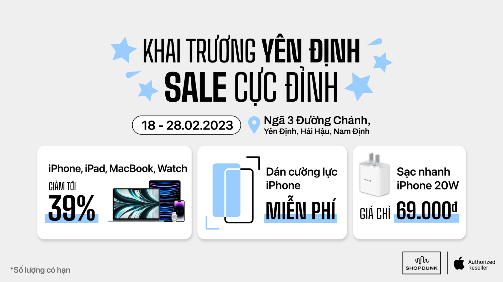 Hình ảnh cho danh mục Săn ngay Apple giá hời, nhân dịp ShopDunk khai trương cửa hàng mới tại Yên Định, Nam Định